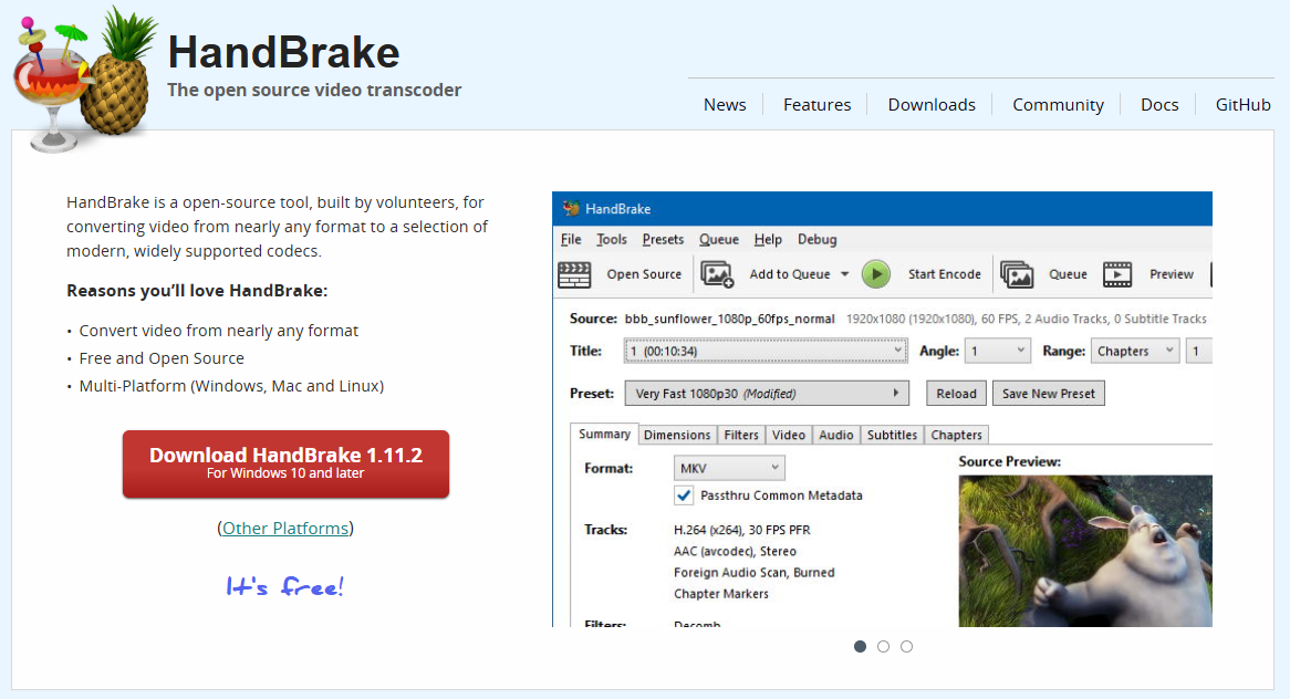 下载安装 HandBrake