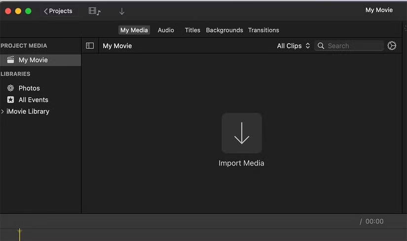 在 iMovie 中导入视频