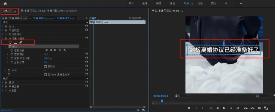 Adobe PR 去除视频水印步骤二