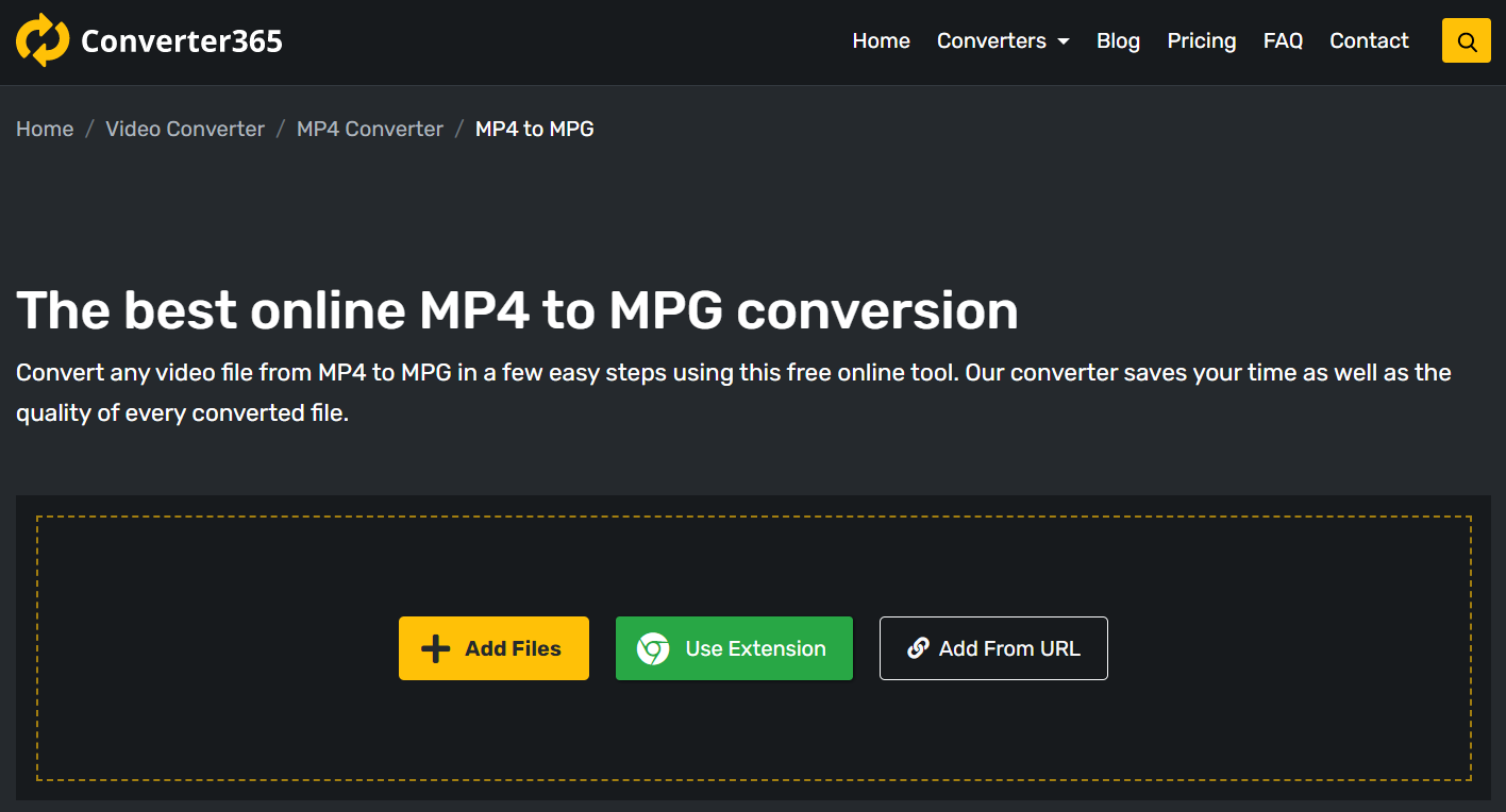 在线转换 MPG 视频为 MP4 步骤一