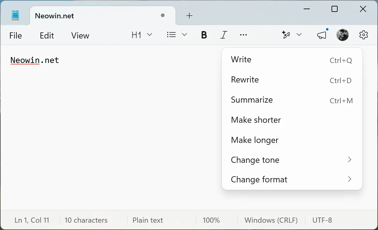 Windows 11 记事本