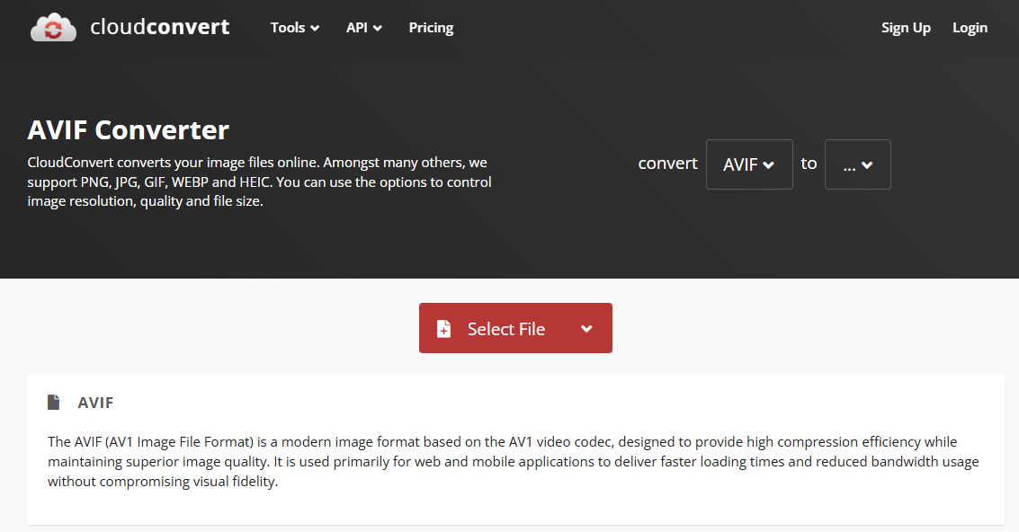 CloudConvert 在线转换 AVIF