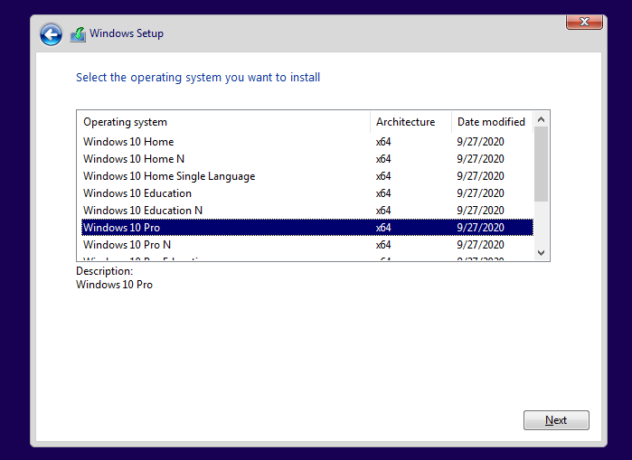 选择 Windows 10 版本