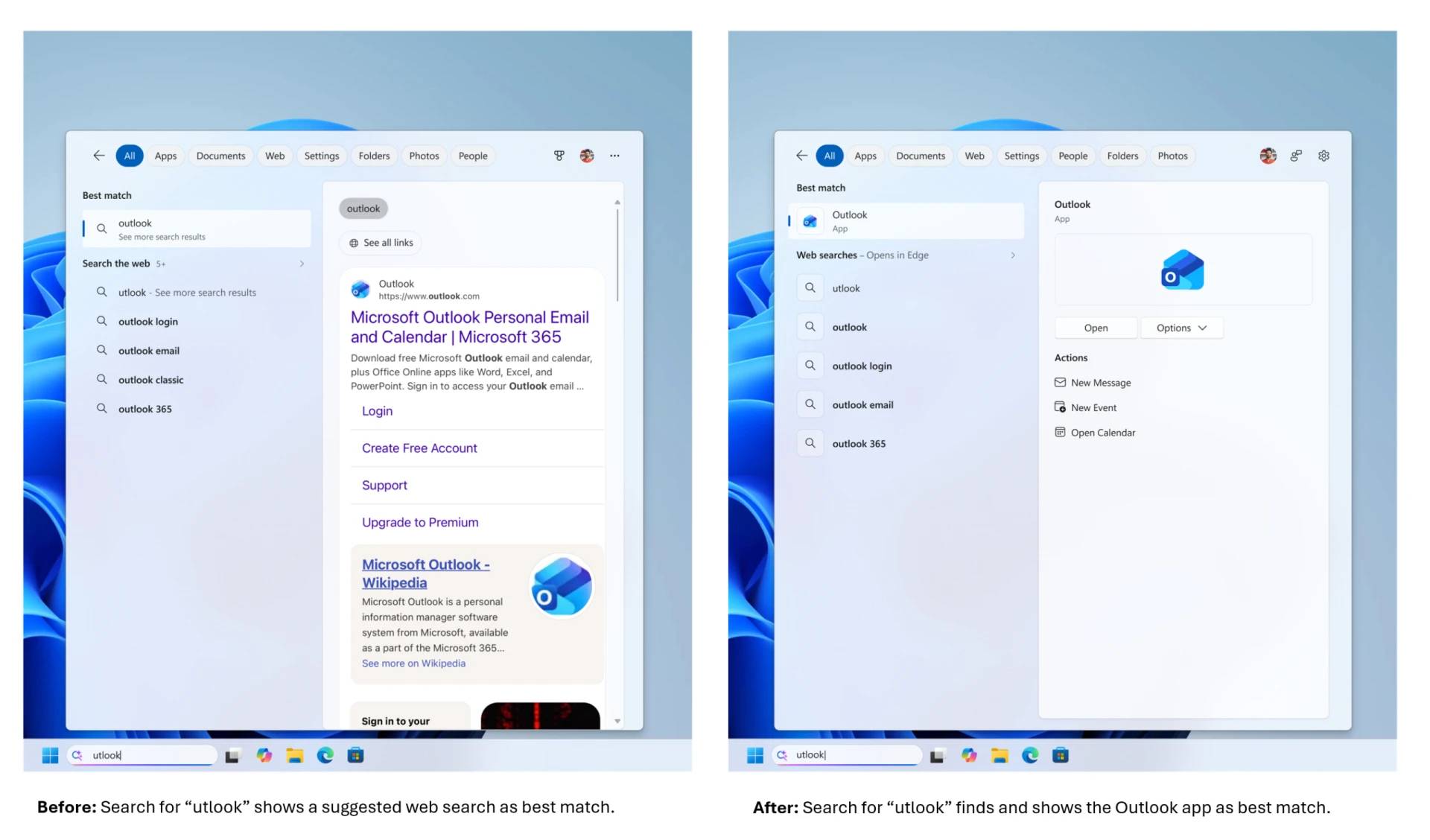 Windows 11 搜索菜单改进