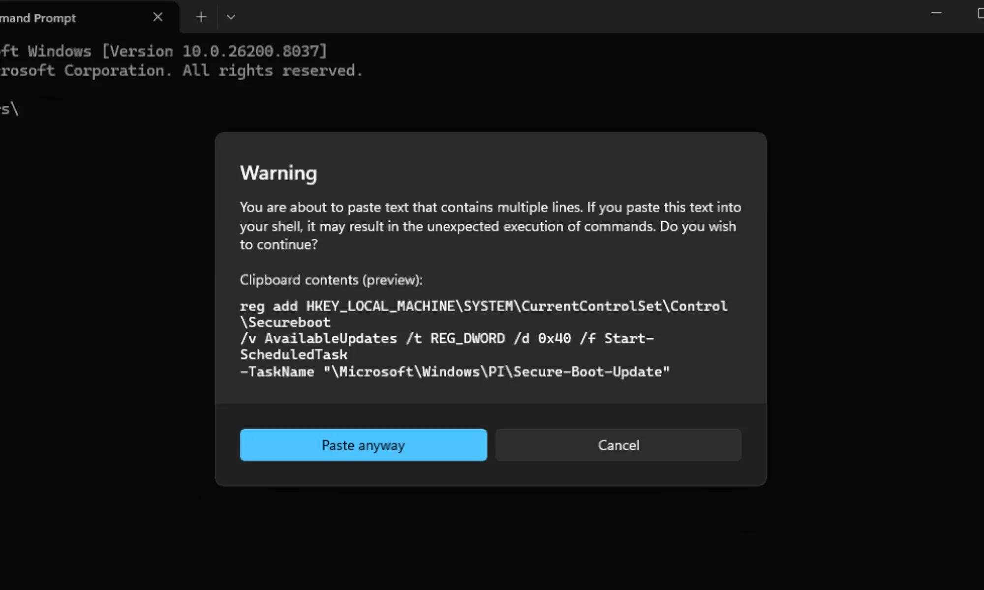 Windows 注册表更新