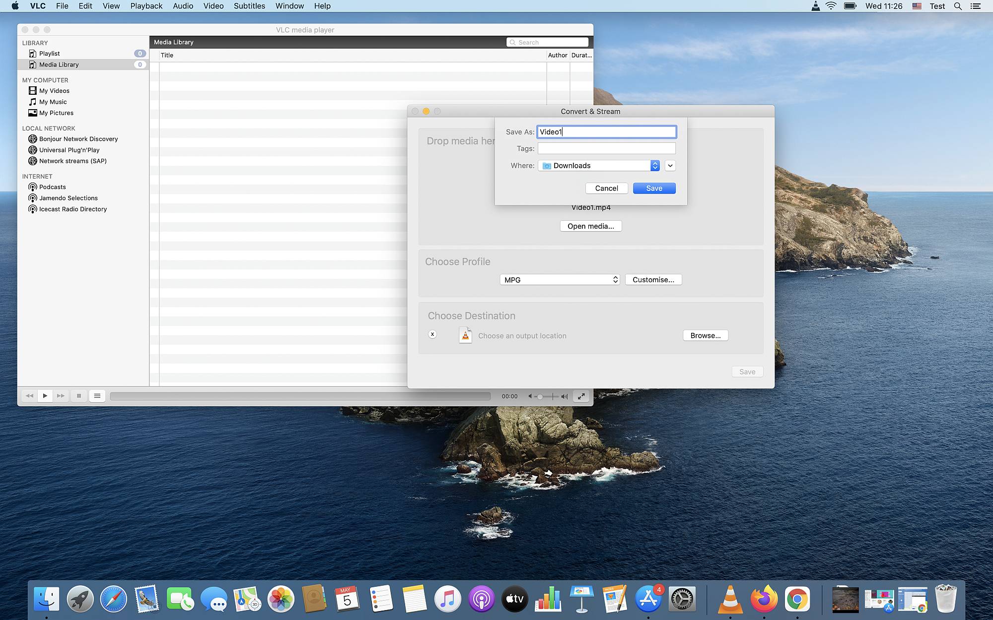 在 MAC 上使用 VLC 媒体播放器转换视频步骤五