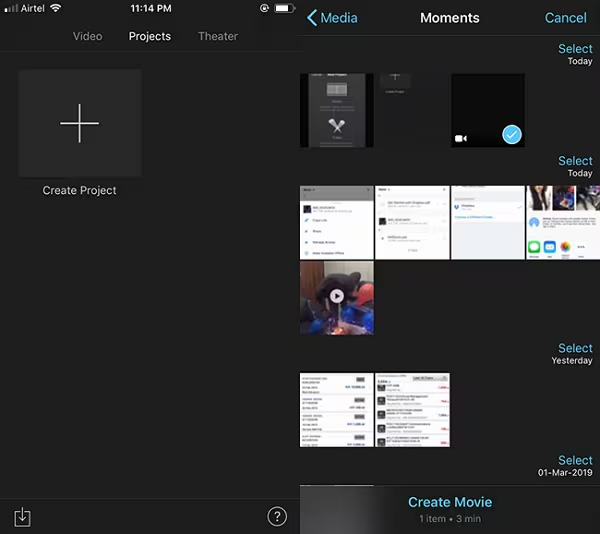 iMovie 压缩手机视频