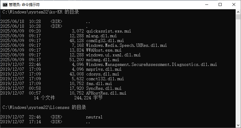 使用 CMD 列出目录