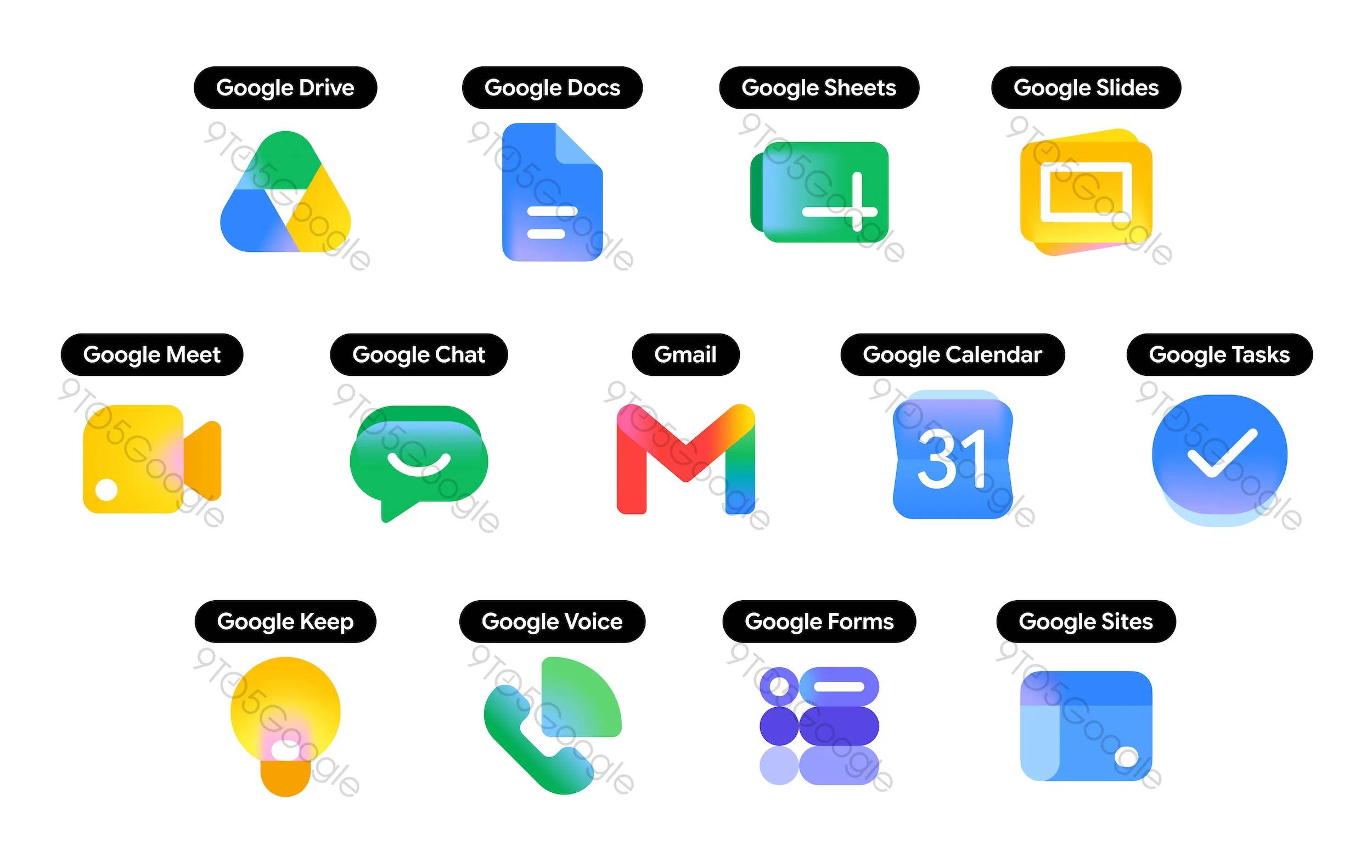 Google Workspace 图标设计