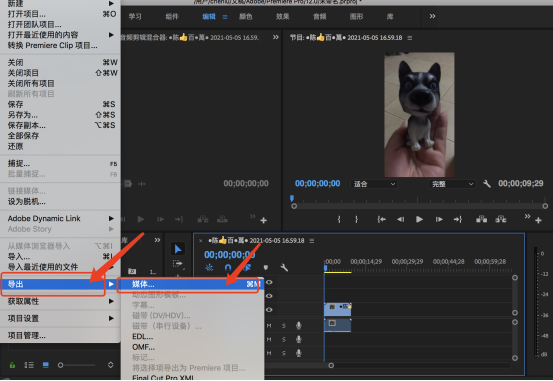 选择导出媒体窗口