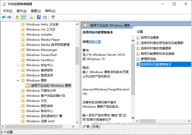 选择目标功能更新版本
