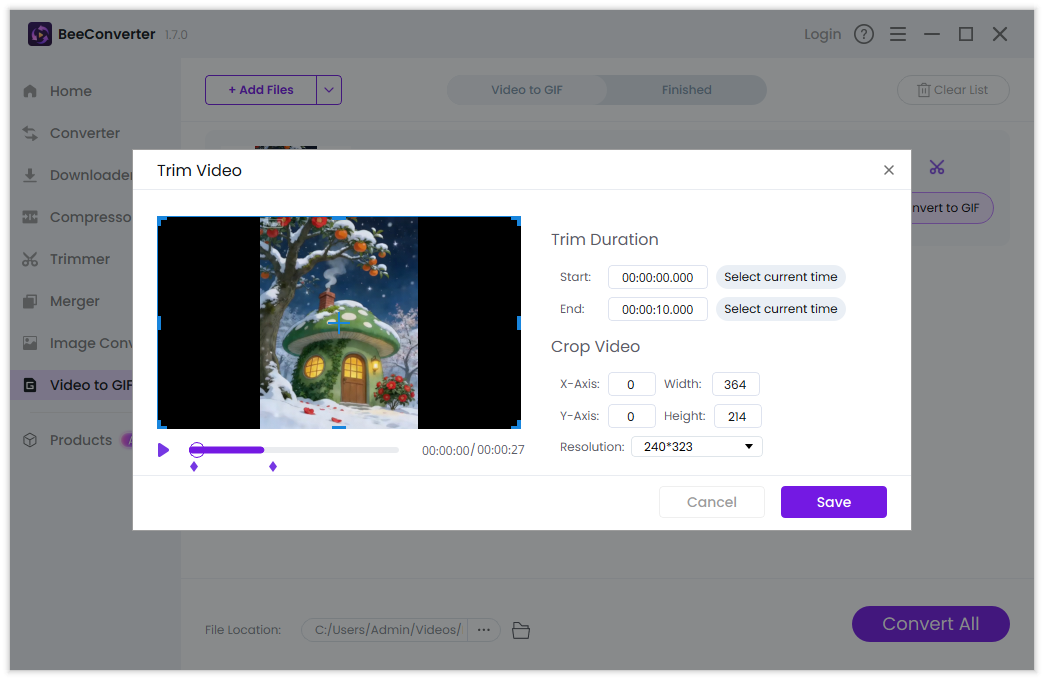 设置 GIF 动画参数