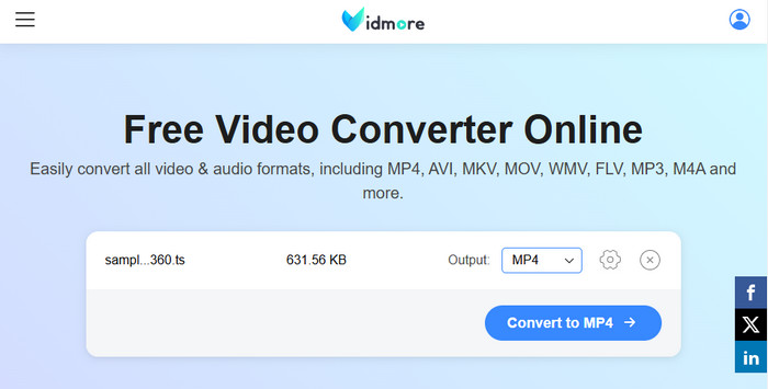 Vidmore Free Online Video Converter