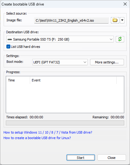 选择 Windows 镜像文件