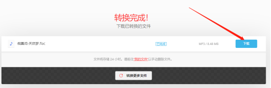 下载转换的 MP3 音频