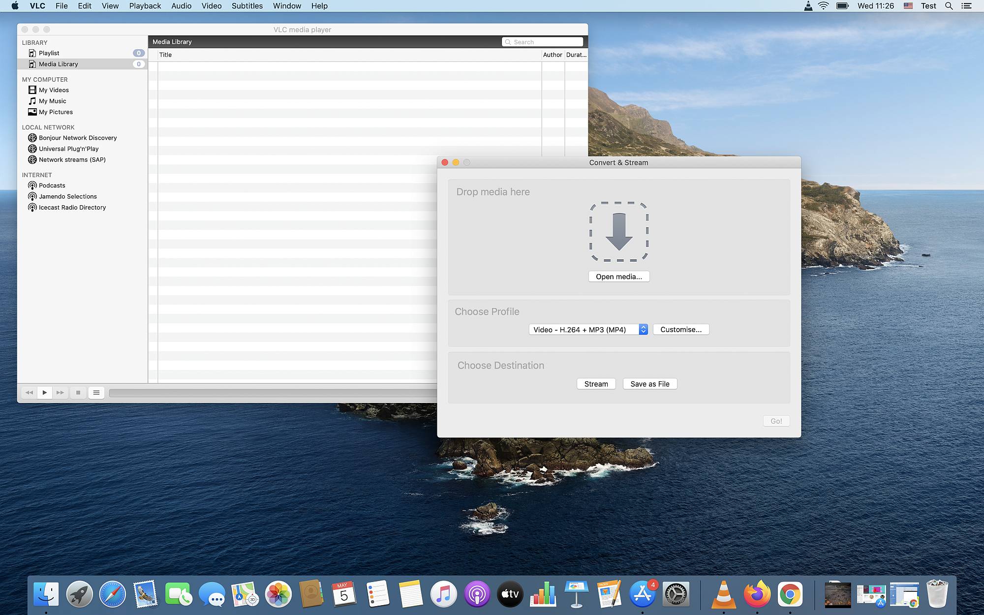 在 MAC 上使用 VLC 媒体播放器转换视频步骤二
