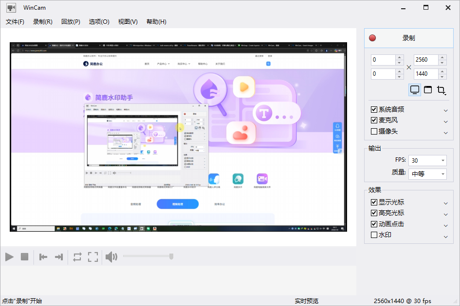 选择视频录制模式