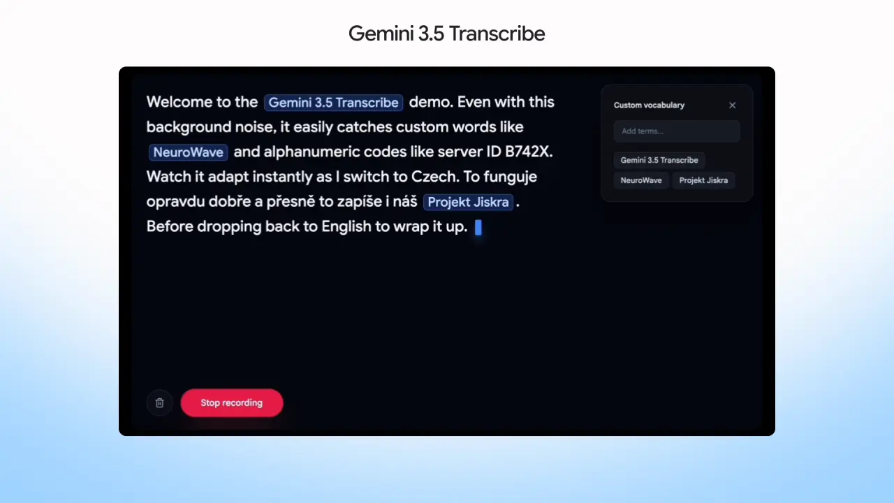 Gemini 3.5 Transcribe
