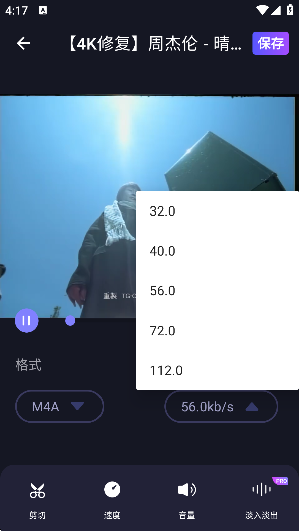 设置音频转换参数