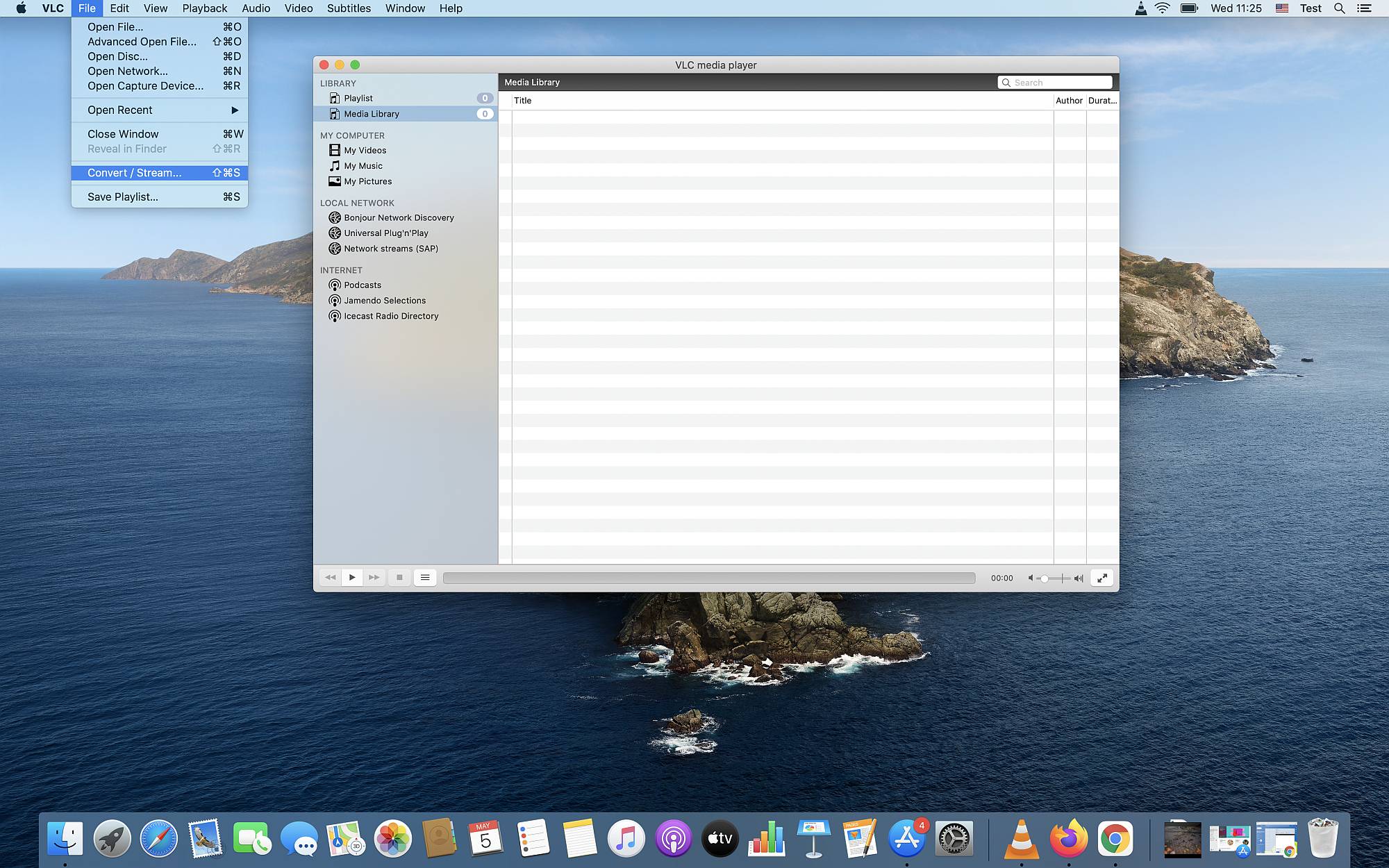 在 MAC 上使用 VLC 媒体播放器转换视频步骤一