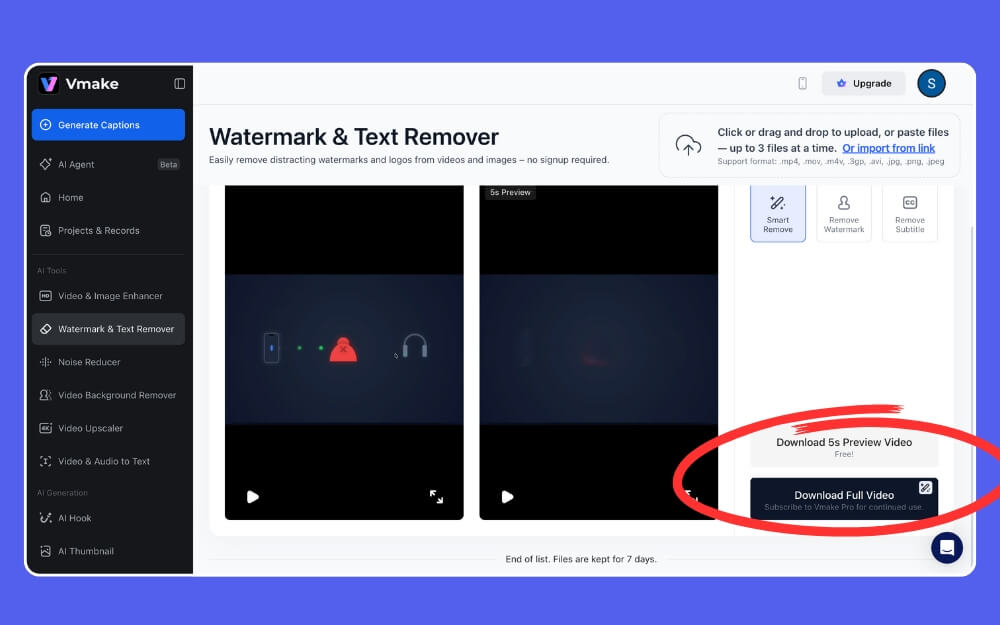 预览并下载视频