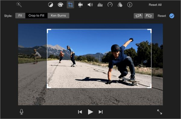 iMovie 裁剪视频大小