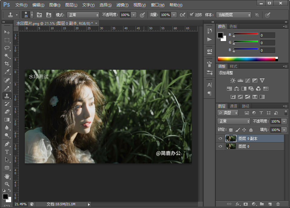 Photoshop 处理图像水印步骤一