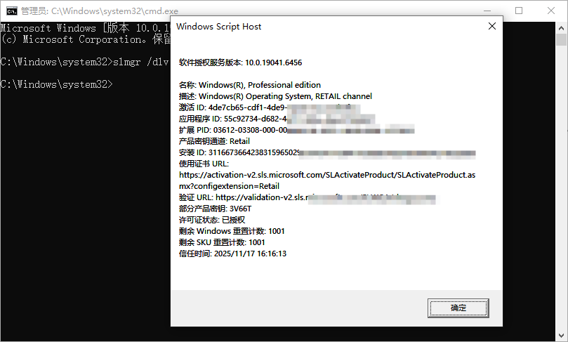 检查系统是否使用 KMS 激活